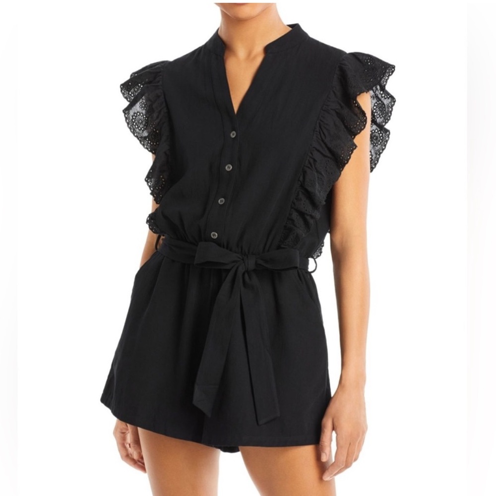 Aqua Elegant Black Cotton Top
